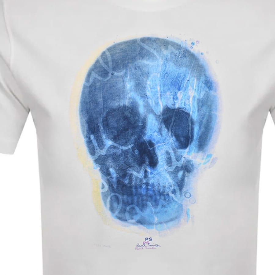 Alternative Image for ProductPS By Paul Smith Blue Skull Logo T Shirt White3
